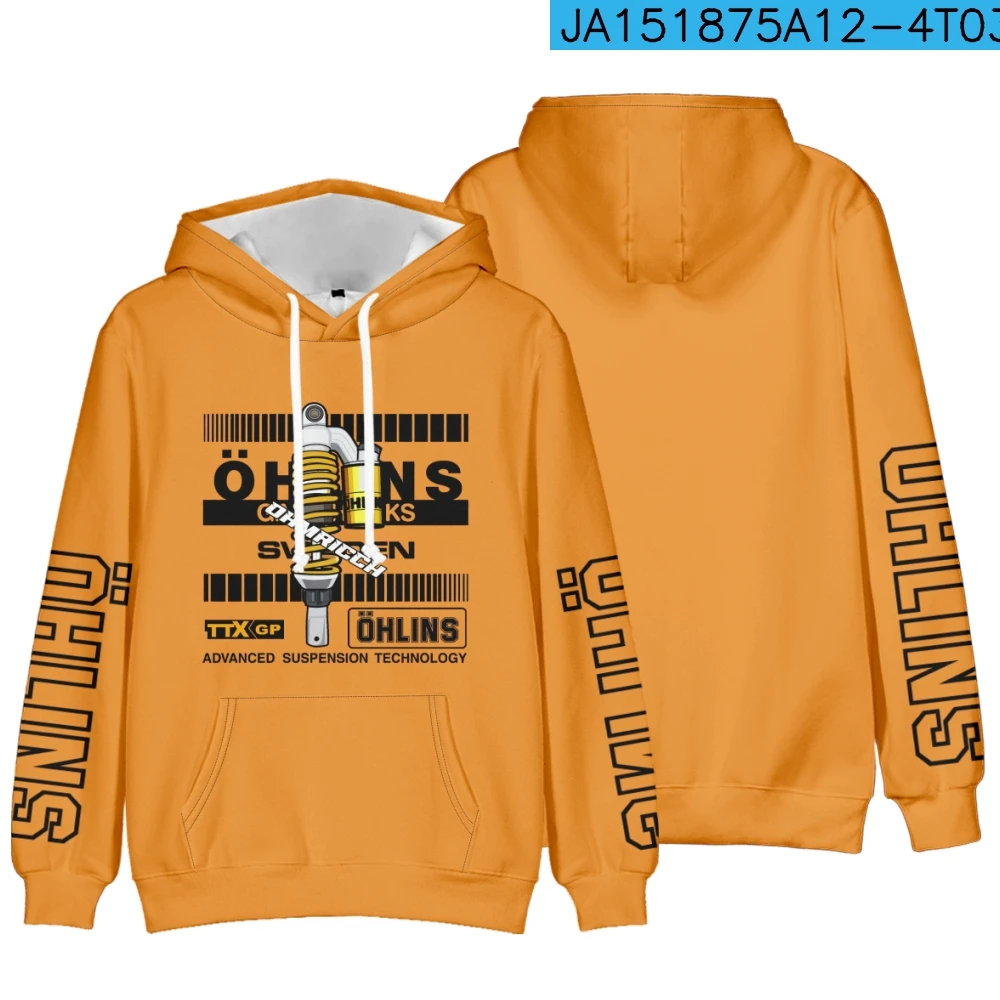 Unique OHLINS printed orange hoodie hooded sweatshirt loose and comfortable outdoor trend