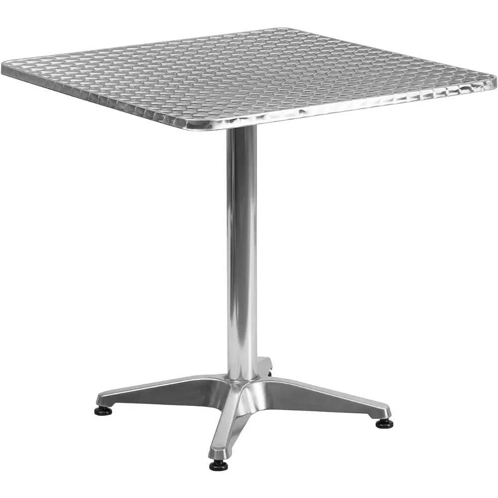 

Mellie Коммерческий класс 27,5-дюймовый квадратный алюминиевый стол для внутреннего и наружного использования с основанием