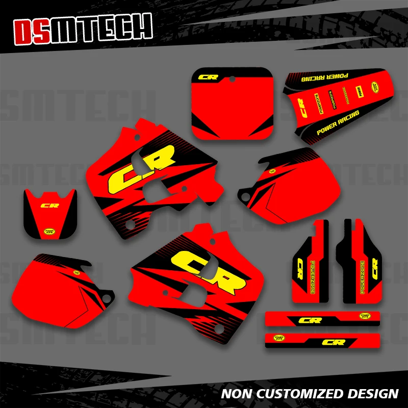 

DSMTECH For HONDA CR125 CR 125 1991 1992 CR250 CR 250 Full Graphics Decals Stickers Motorcycle Background 002