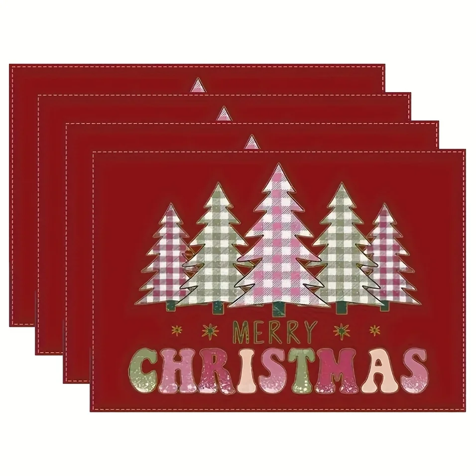Snowman Gingerbread Printed Placemats Table Decor Perfect Kitchen Meals Dining Room Casual Xmas Parties Family Dinners Decor