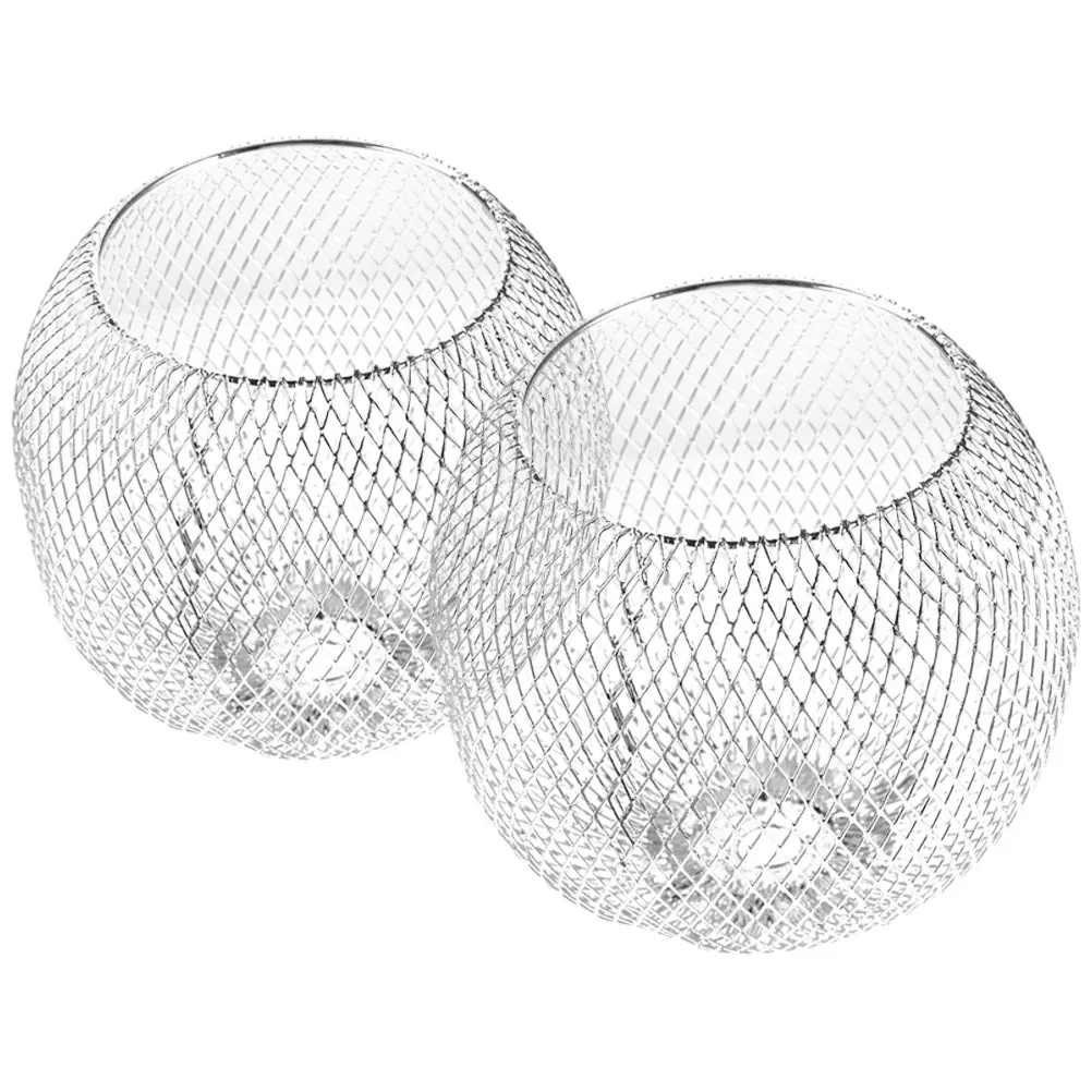 

2Pcs Hanging Lampshade Ceiling Light Shade Handwoven Iron Wire Metal Cage Pendant Lamp Shade for Living Dining Bedroom Lighting
