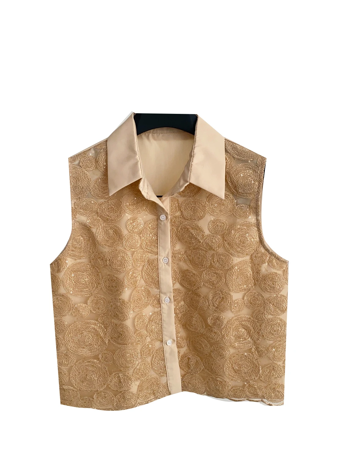 

Женский летний топ с воротником в стиле ретро и вышивкой в виде цветов, модный топ для маленьких фигурок