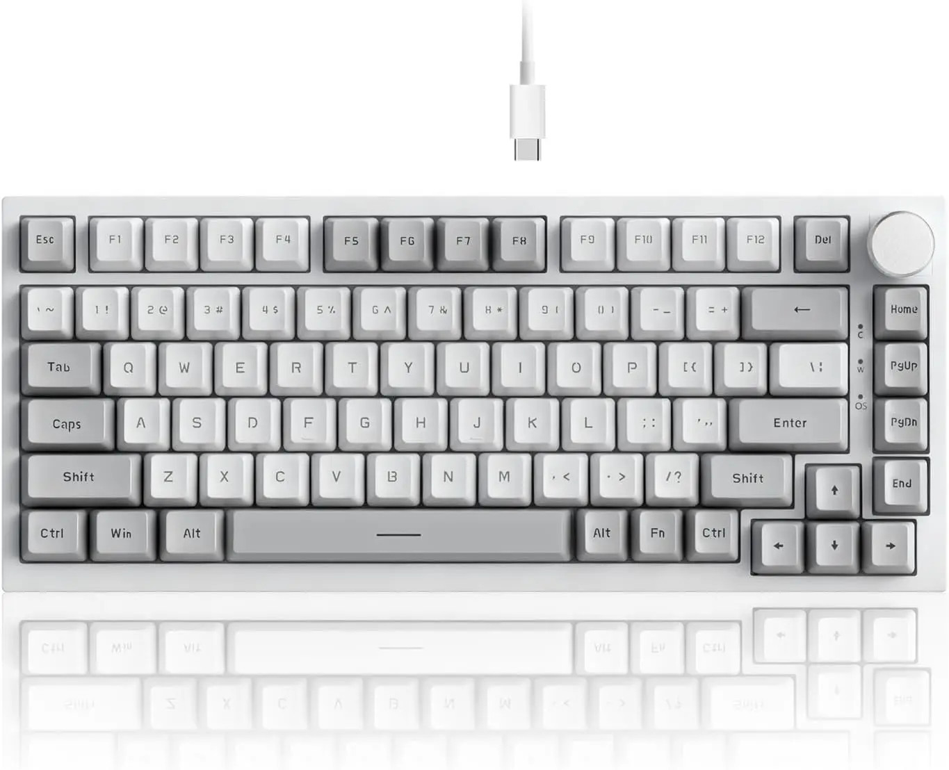 

75% Wired Mechanical Keyboard, Hot-Swappable Gasket Mount, Red Switches, PBT Keycaps, White Backlit
