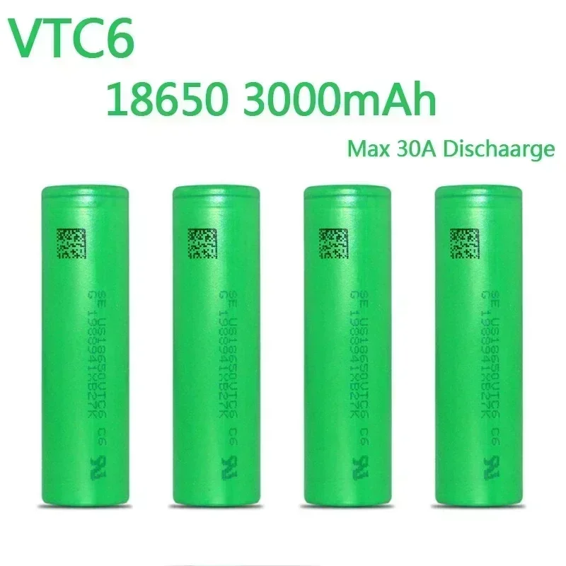 100% original 3.7V 18650 battery 3000mAh lithium ion battery 18650 battery for VTC6 30A 3000mAh for Sony toys tools flashlight