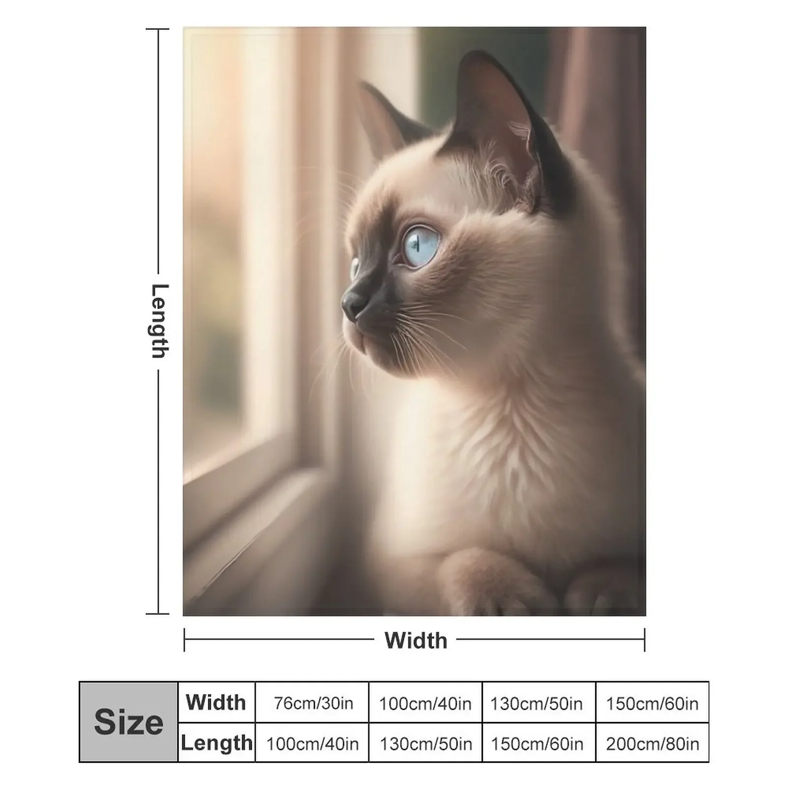 siamese kitten and sunrise window Throw Blanket Stuffeds Blankets For Baby Soft Plaid Personalized Gift Blankets