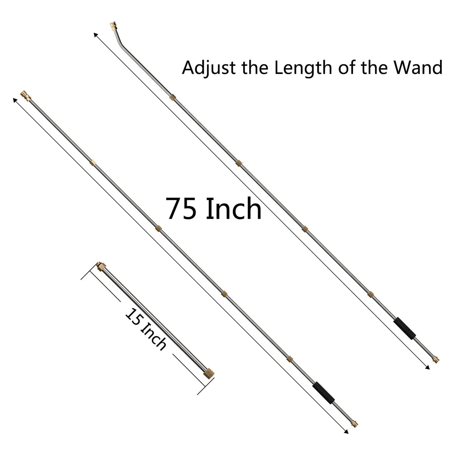 Pressure Washer Extension Wand System,75 Inch Replacement Lance, 1/4 Inch Quick Connect,Including Angled Rod and Coupler