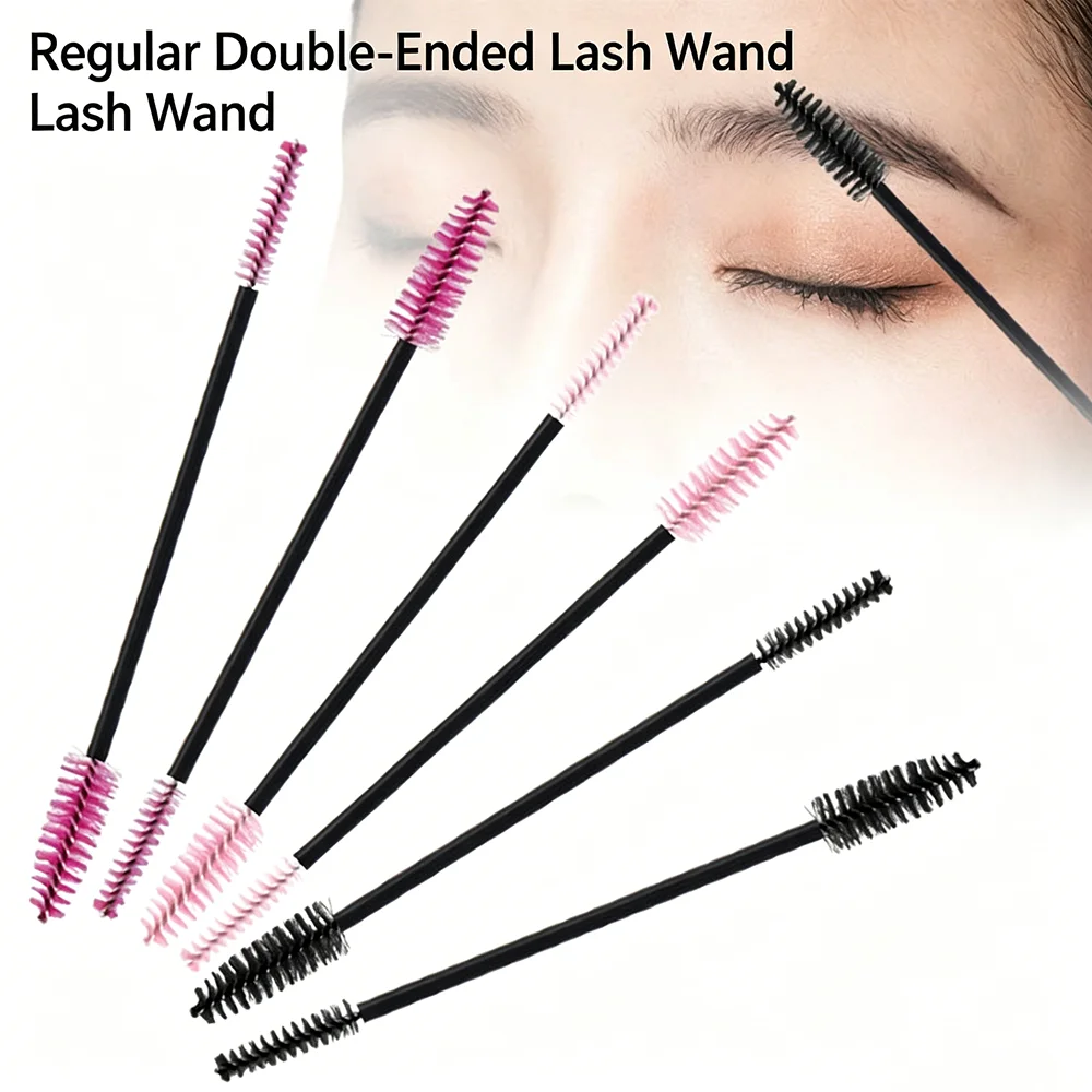 50PCS/100PCS одноразовые щетки для ресниц, двусторонние для бровей и ресниц, твердая ручка