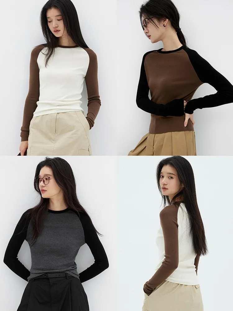 

Ultra-Fine 6-Needle Heavyweight Four-Flat Needle Method 55μm Gold Wool American Retro Sle oulder-Insert Knitwear Women