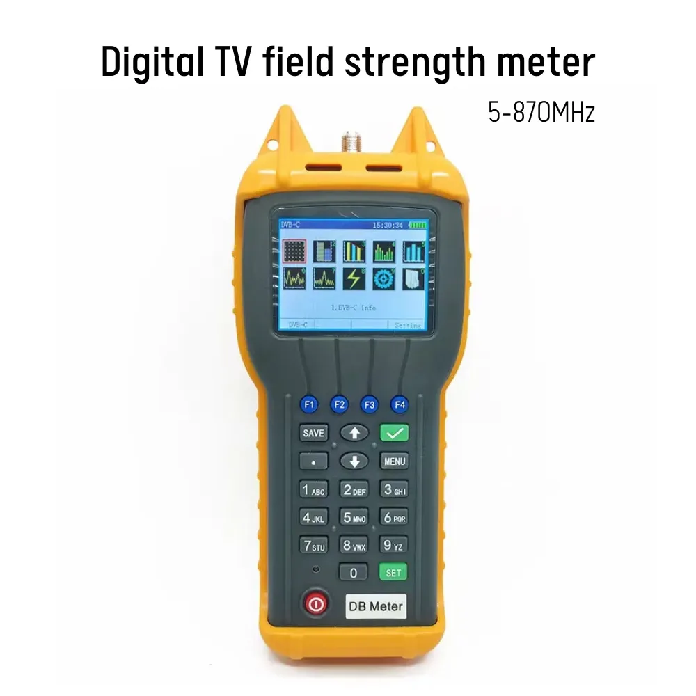 MS8000 Digital TV Field Intensity Meter TV/ Analyzer Range 5-870MHz DVB-C Analog CATV MER BER Meter