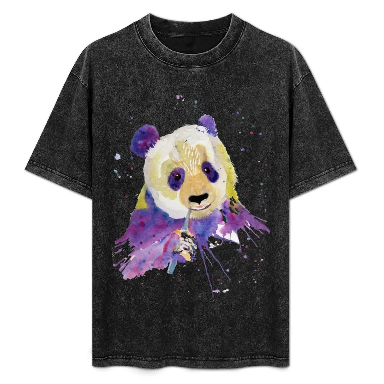 

Abstract Purple Panda Bear T-Shirt Sporty Breathable Short Sleeve T-Shirt
