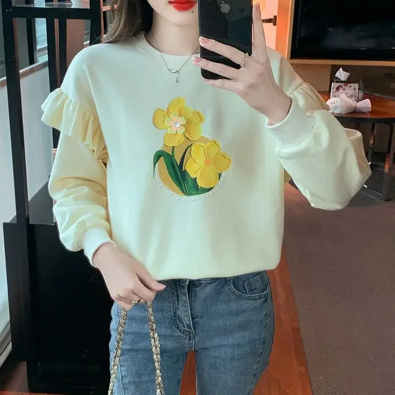 مطبوعة فضفاض امرأة البلوز قمم رخيصة جديدة في مطابقة العرق قميص على تعزيز الملابس الكورية الرياضة ايمو البلوز للنساء #3