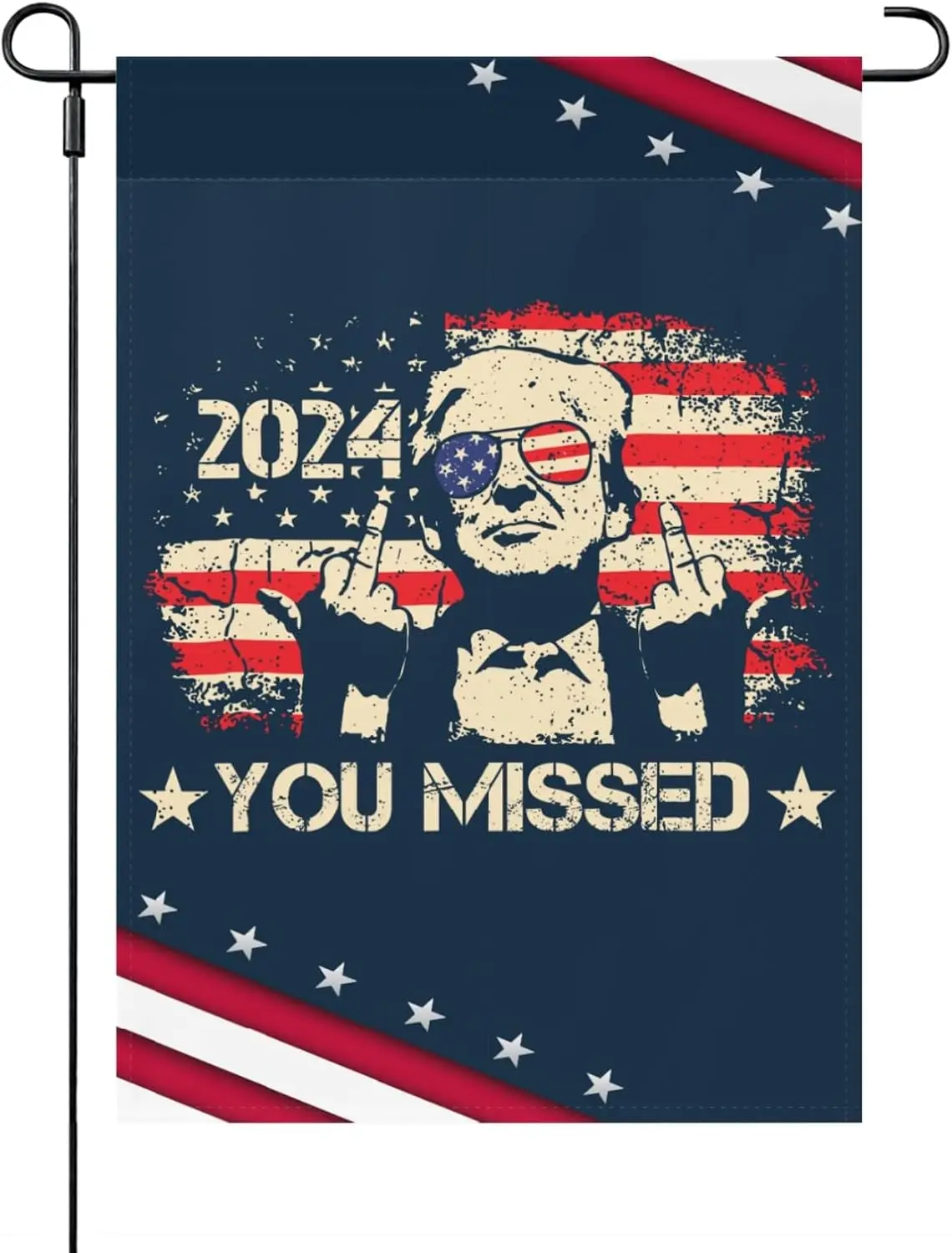 You Missed Trump 2024 House Flags One Size Double SidedDecorative House Flag Yard Outdoor Flags Double Sided Outdoor Sign You Mi