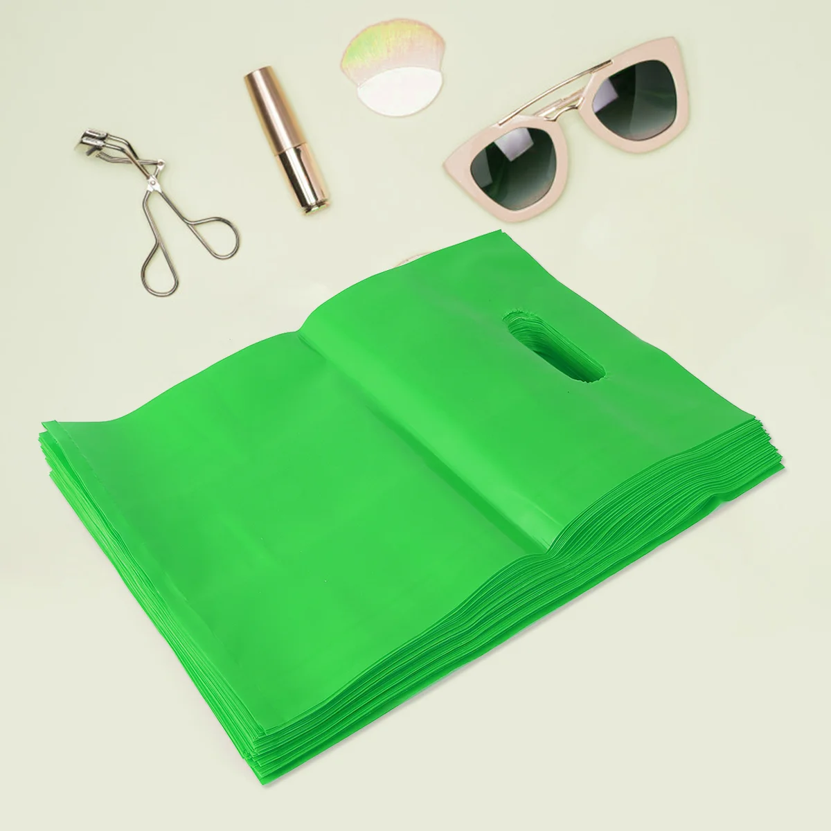 100 PCS Plastic Tote Bag Reusable Bags Flat for Food Gift Packing Creative Storage New Material Parties