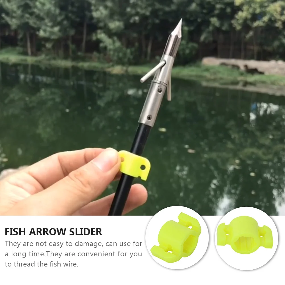 15 Pcs 8mm Fishing Arrow Slide Accessories Durable Part Sliders Fittings Plastic 8 mm Diameter Hunting Sliding Block Safety