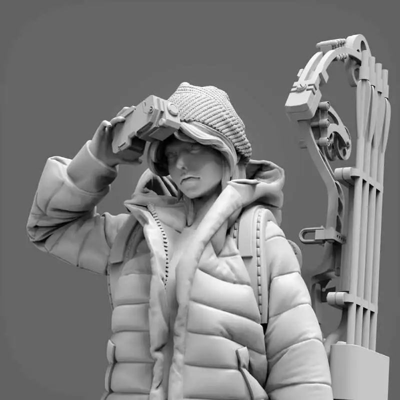 

1/35 Steampunk famale Hunters Resin Model Figure GK Micro Miniature 3D Printed White Model Toy Unassembled and unpainted kit