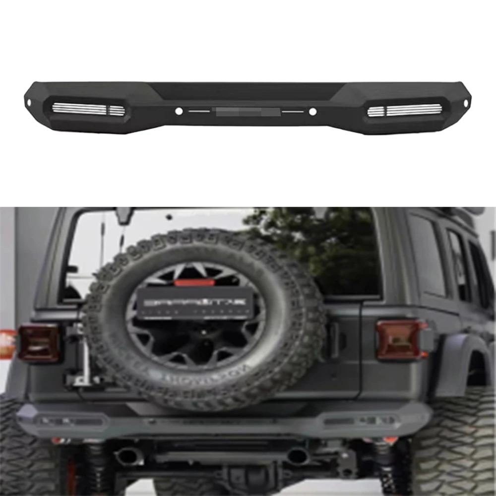 

Black Steel Rear Bumper 5th Gen Storm For Wrangler JL 2018+ with 2 LED Lights JL1350