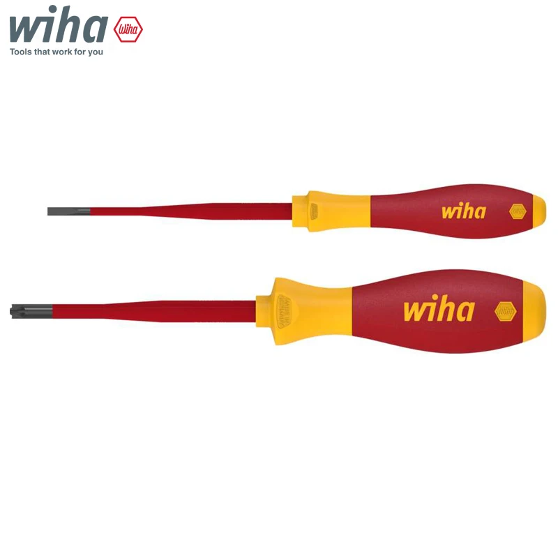 Wiha 36333 Insulated Screwdriver Set SoftFinish Electric SlimFix Slotted Pozidriv 2Pcs