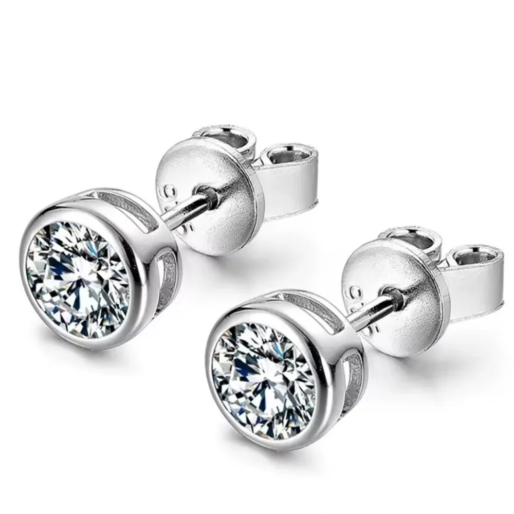 

Серьги-гвоздики BR 6.5 мм из чистого серебра 925 пробы в корейском стиле с геометрическим крестом, минималистичные, с муассанитом D VVS1, изысканные ювелирные изделия