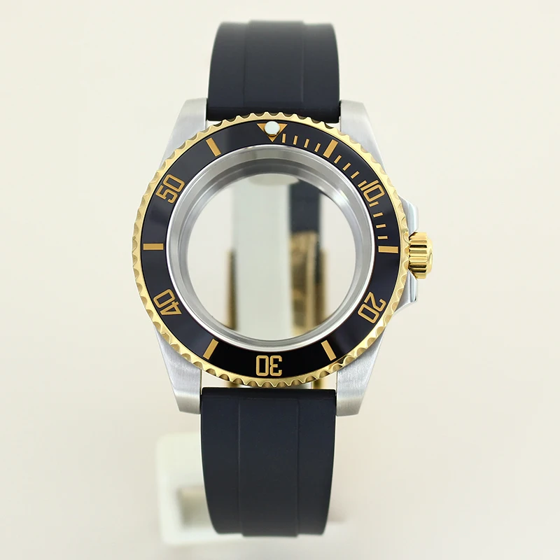 

NH35 40mm SUB GMT Watch Case Ceramic Bezel For Seiko NH35 NH36 GMT NH34/38 4R36 Miyota 8215 ETA 2824 Sapphire Glass Rubber Strap