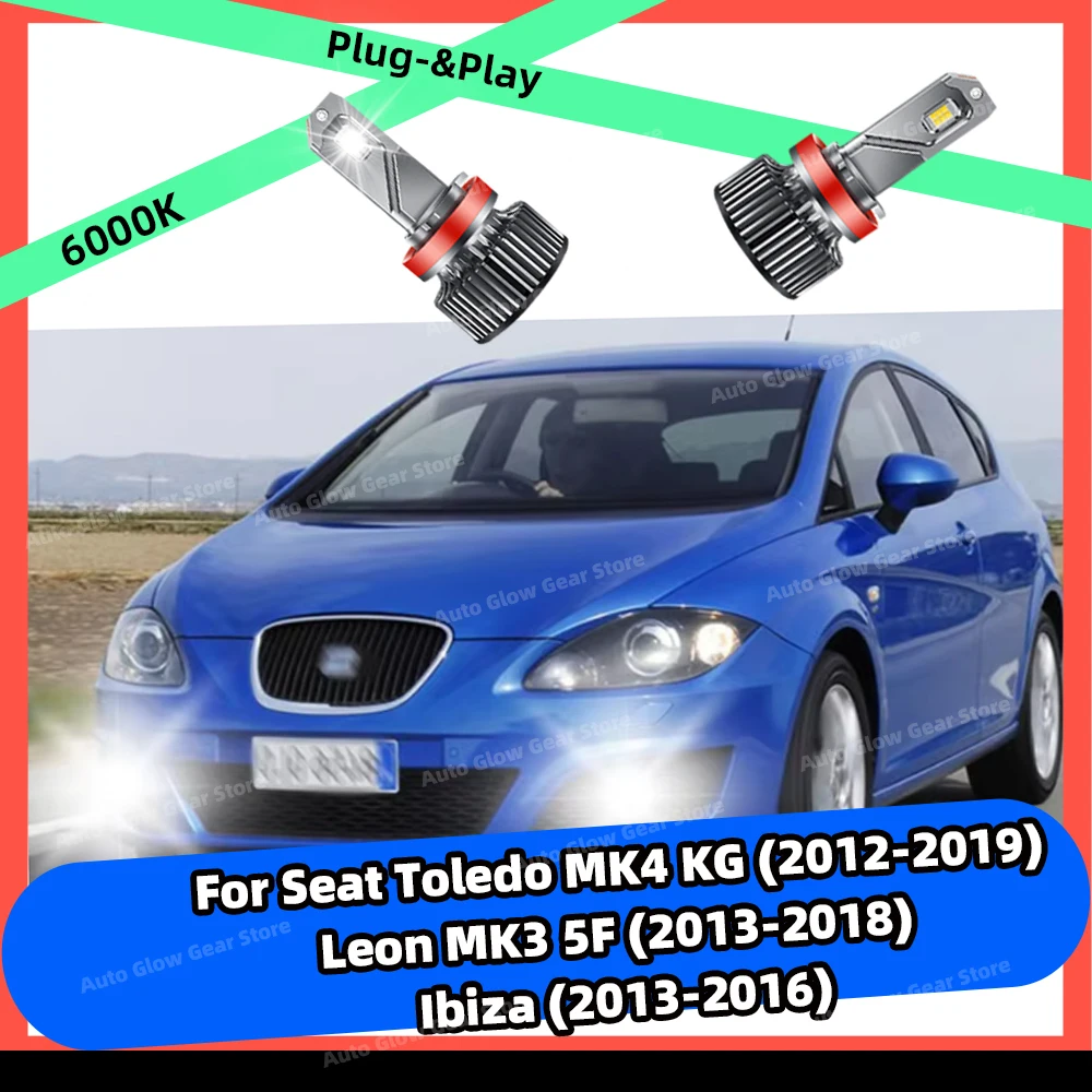 

2 шт. светодиодные противотуманные фары 6000K, лампы H8 H11, 30000 лм для Seat Toledo MK4 KG 2012-2019, Leon MK3 5F 2013-2018, Ibiza MK4 2013-2016