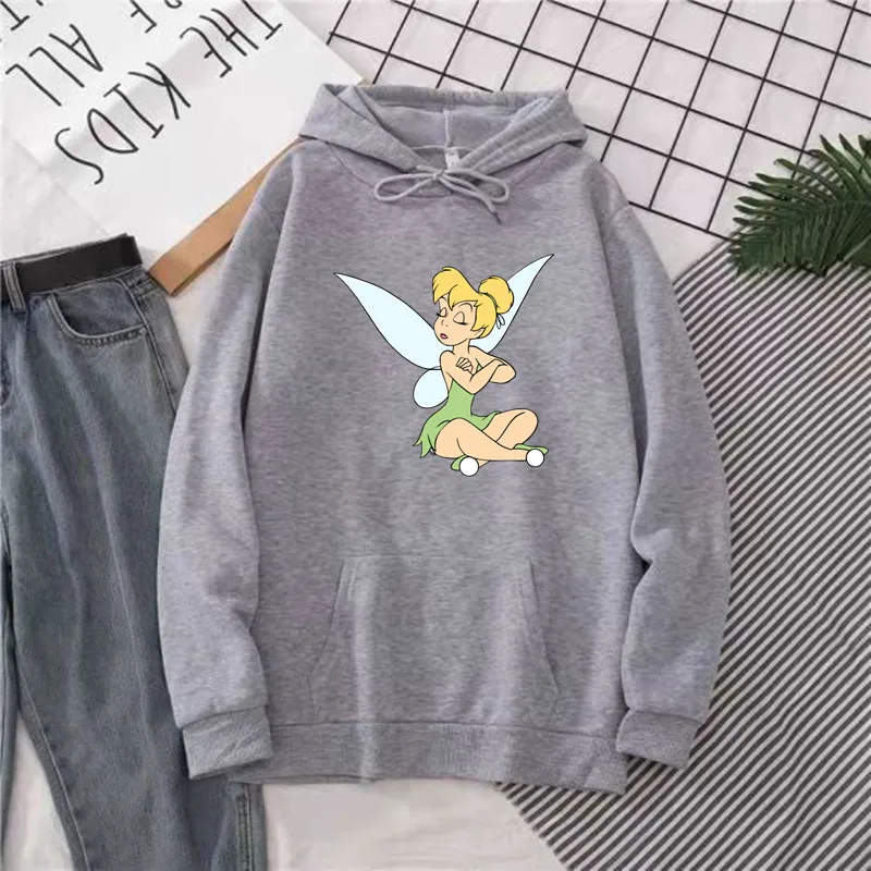 Tinker Bell Neverland Women\'s Fashion Plus Size Hoodie Fun Art Print Cartoon Hoodie Casual Sweatshirt Winter Top Women\'s Hoodie