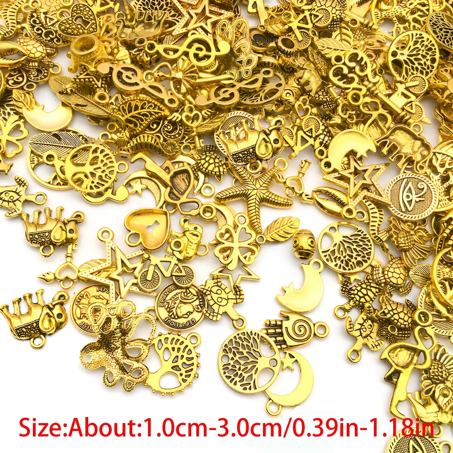 20/30/50pcs Alloy Antique Golden Fashion Charms Various Mixed Pendants for DIY Bracelet Necklace Jewelry Making Accessories