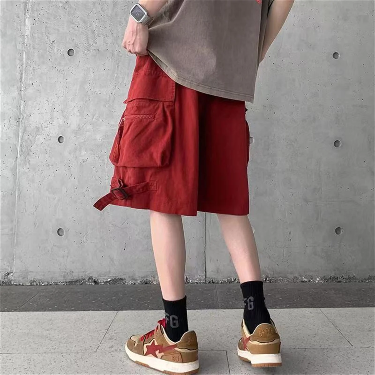 2026 preto hip hop carga shorts para homens e mulheres casais fino solto dopamina esportes casual hip hop outwear shorts masculino versátil