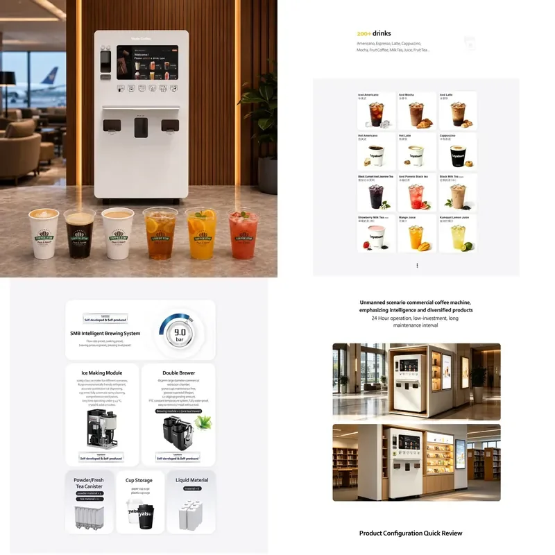 Professional Coffee Vending Machine for Ice Fresh Tea Juice and Milk Tea