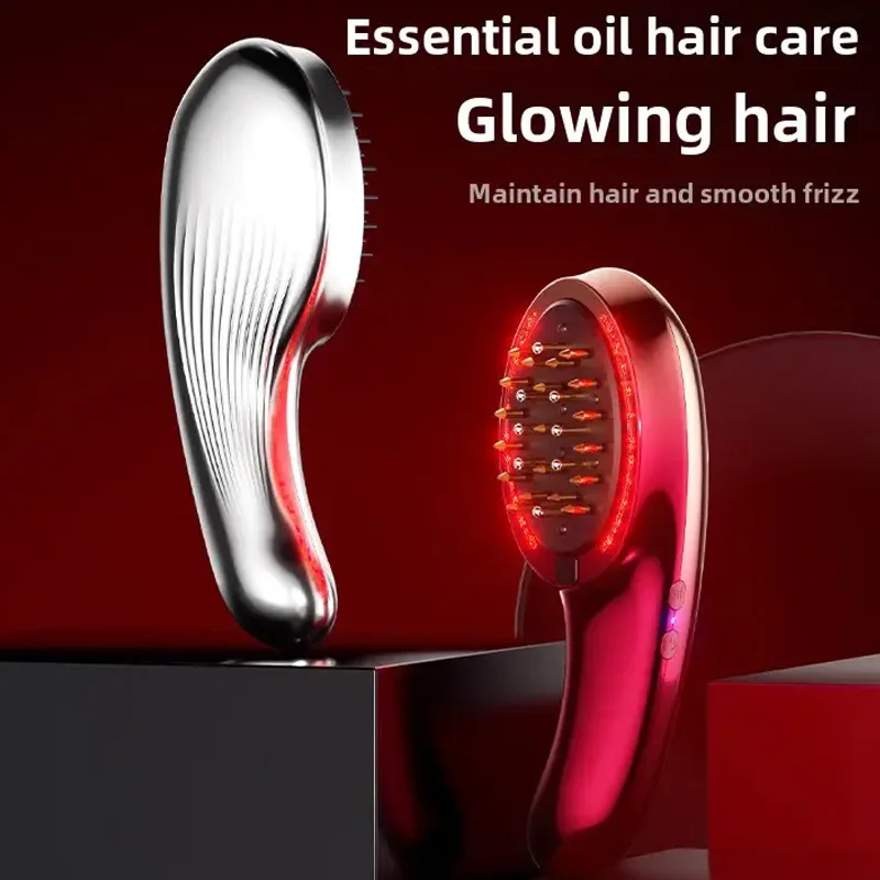 

Массажер для кожи головы для роста волос, щетка для терапии красным светом и жидким аппликатором, электрическая массажная расческа для ухода за кожей головы