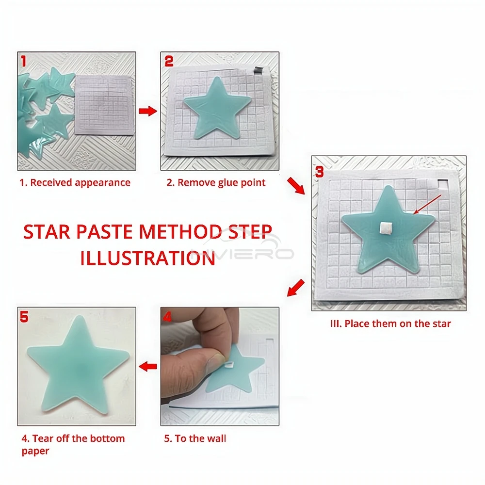 50X Glowing 3D Stars Glow in Dark on Wall Stickers Kids Baby Room Bedrooms Ceilings Home Decor Fluorescent Pentagram Wall Paper