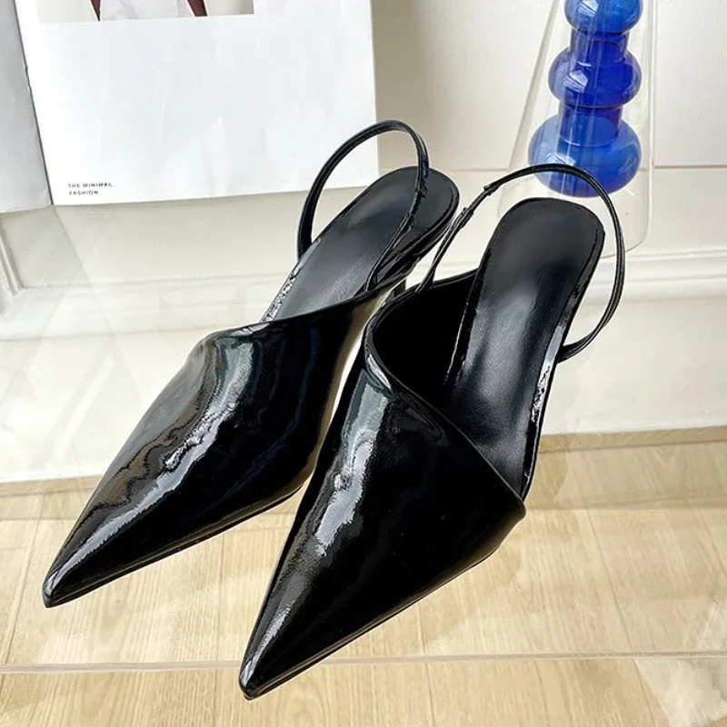 New Women Slingback Pumps Simplicity Pointed Versatile Baotou Sandals Fashionable Design Sense Elegant Ladies High Heel Shoes