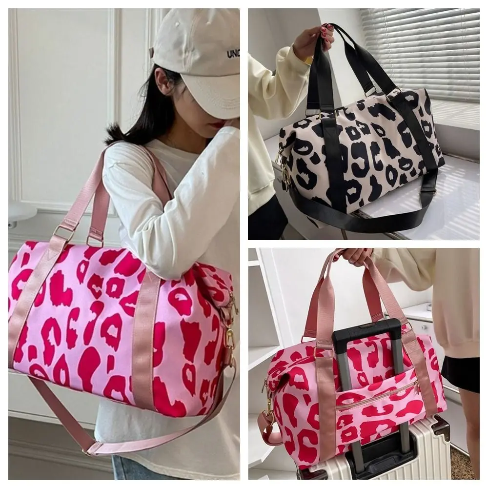 

Oxford Leopard Print Duffle Bag Large Capacity Underarm Bag Fitness Shoulder Bag Tote Bag Multi-functional Luggage Handbag Beach