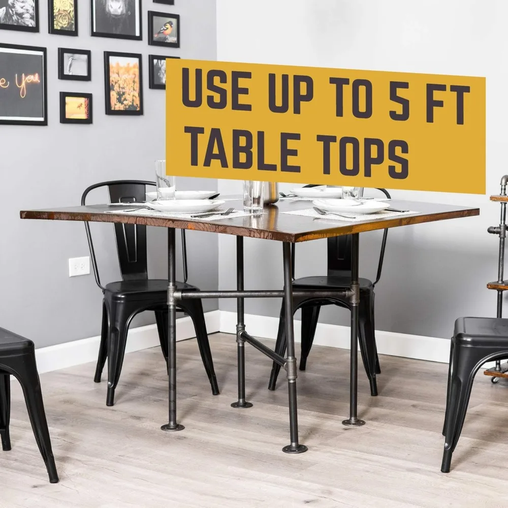 Industrial Dining Table Base 30" Height Pipe Table Base for Home Office, Basement, Study, Solitaire Design