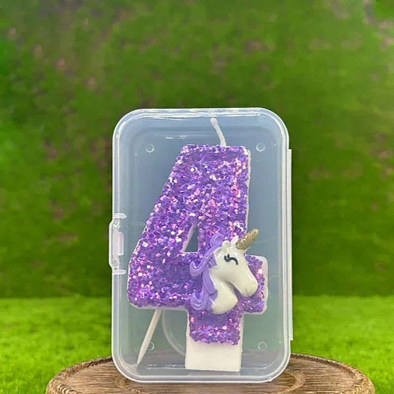 Unicorn Candle 0-9 Creative Digital Birthday Candle Cake Party Decoration One Year DIY Cake Decoration Anniversary Celebration