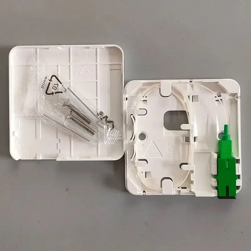 FTTH Fiber Access Box SC Adapter with Pigtail Wall Mount 2120-T-1 Faceplate Wiring Enclosure