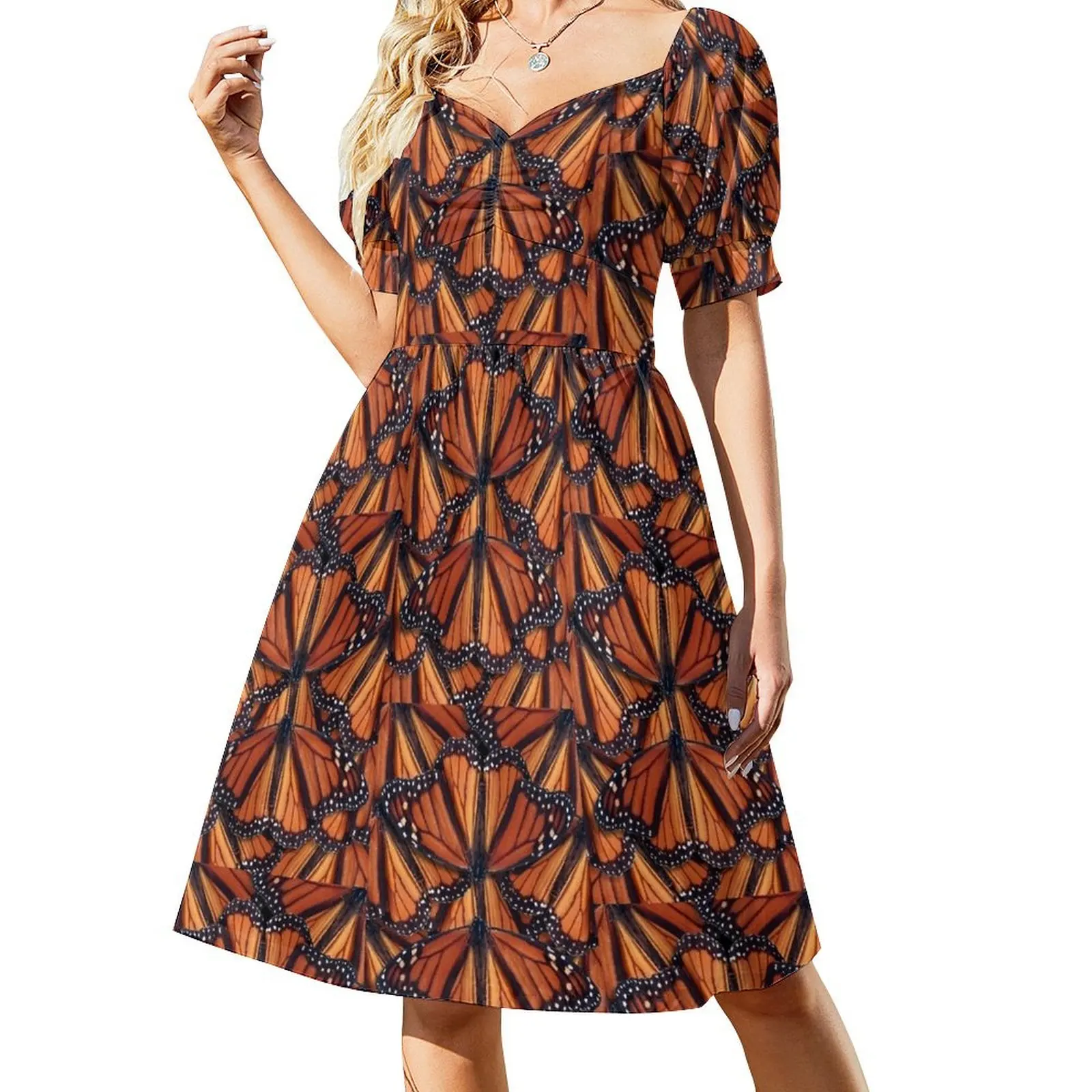 

Monarch Butterflies Art Short Sleeved Dress chic and elegant evening dress Women's summer skirt Dress