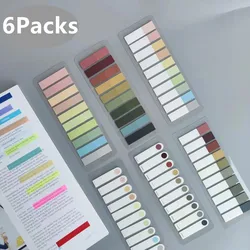 6Packs 1200 Sheets Transparent Sticky Notes Self-Adhesive For Annotation Books Clear Notepads Memo Bookmarks Pad Tabs