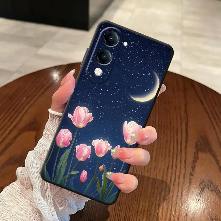 Мягкий чехол для телефона Starry Sky Tulip для Vivo Y50 Y95 V21E V23 Y71 Y91 Y53S Y75 Y81 V29 V25 V30 Y52S Y93 Y51S Y78 V27
