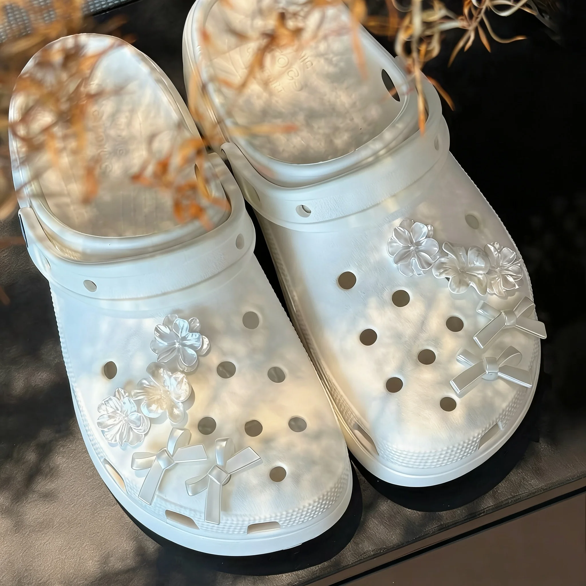 3D Flowers Set Shoe Charms Clogs Accessoriess DIY Slide Sand