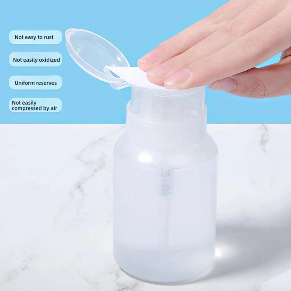 Refillable Empty Press Pump Bottle Nail Art Polish Remover Manicure Makeup Container Bottle Cleaner Tool Liquid S1I1