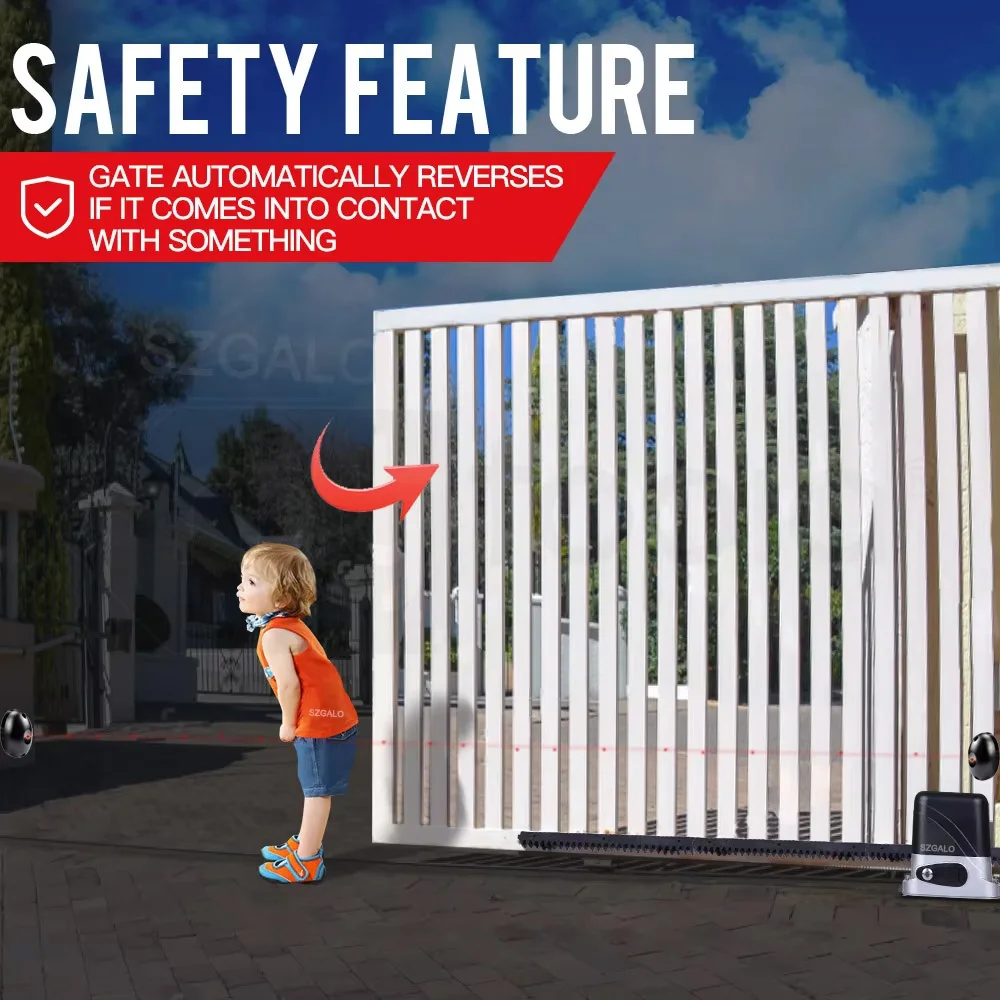 Dual-Control Smart Gate Opener - WiFi & Remote Automatic Sliding Door Motor with Built-In Auto Closer (AC Motor)