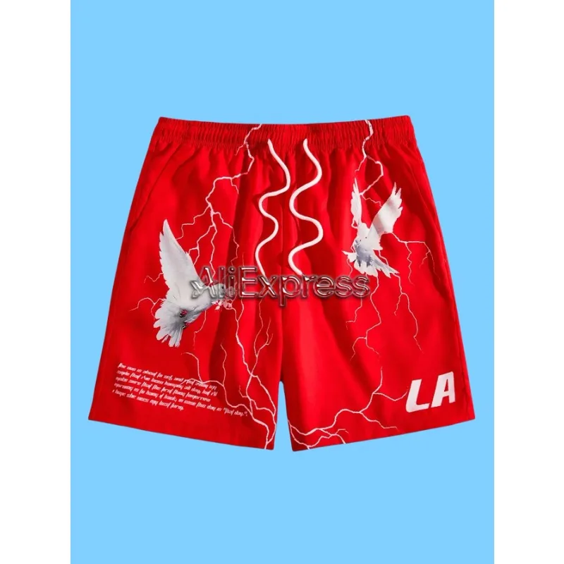 

Women's Pigeon & Slogan Graphic Shorts Casual Unisex Gym Fitness Men's Trousers Summer Women Shorts Sport Beach Shorts