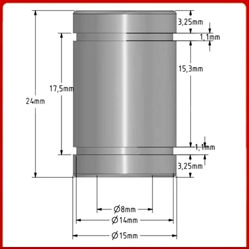 Reprap 3D Printer Replacement Linear Bearing 8x15x24mm Anet A8 Prusa I3