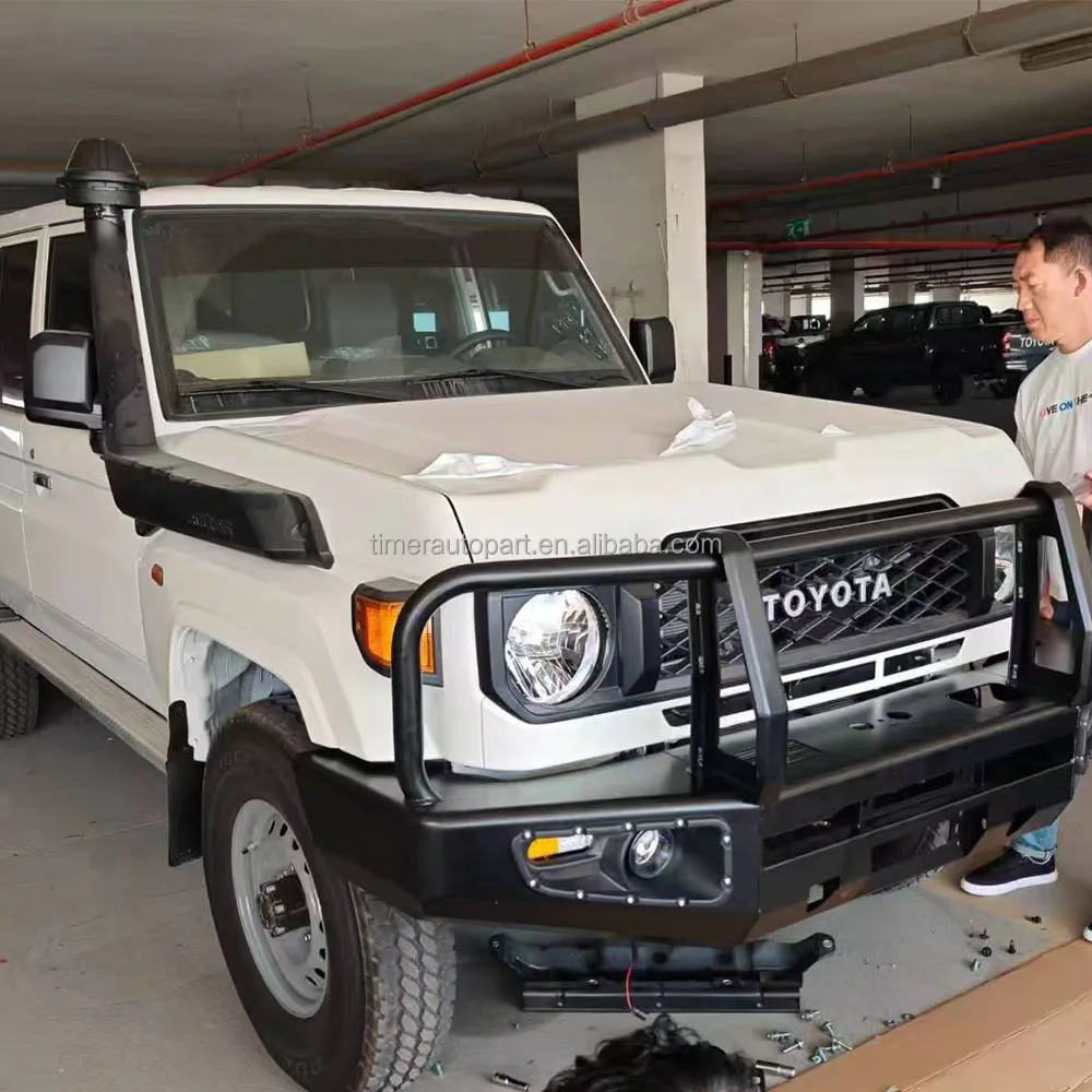 Аксессуары для внедорожных уличных внедорожников, автомобильные стальные передние полосы с креплением на лебедку, светодиодные защитные планки для Land Cruiser LC79 2024+
