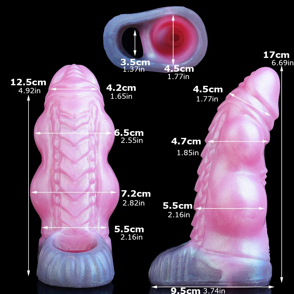 YOCY Vloeibare Siliconen Dubbele Knoop Penis Cover Voor Pik Uitbreiding Herbruikbare Condoom Wolf Dildo Schede Fetish Seksspeeltje Voor Koppels