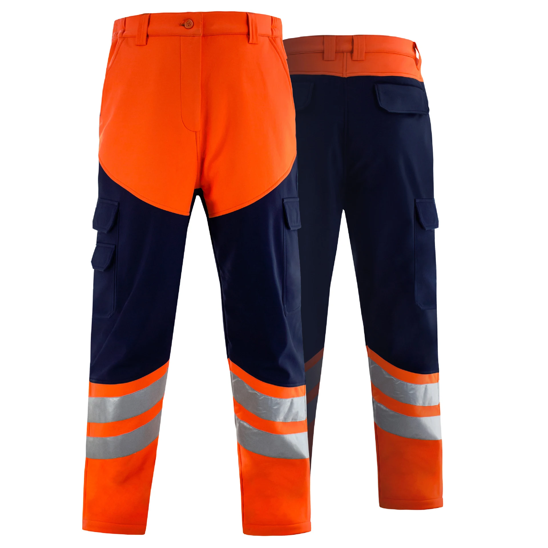 Reflective Jacket Men Work Safety and Pants Set Hi Vis Workwear Fleece High Visibility Men\'s Clothing Winter Autumn