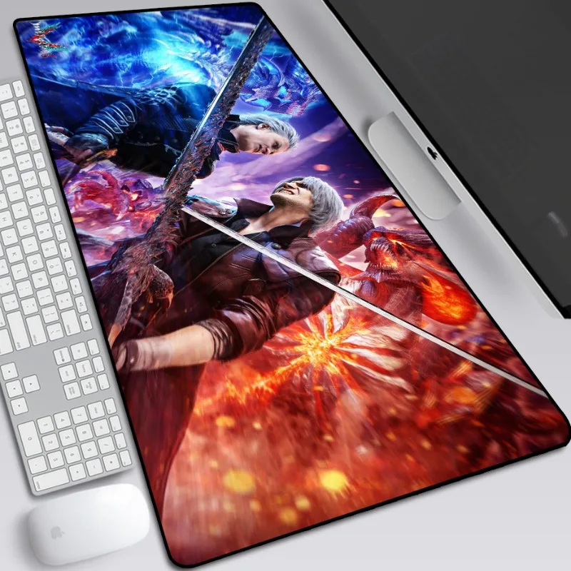 

2025 Новый коврик для мыши Anime Gaming Crying of Ghost на заказ XXL, большой нескользящий резиновый коврик для стола с прошитыми краями для офиса ПК