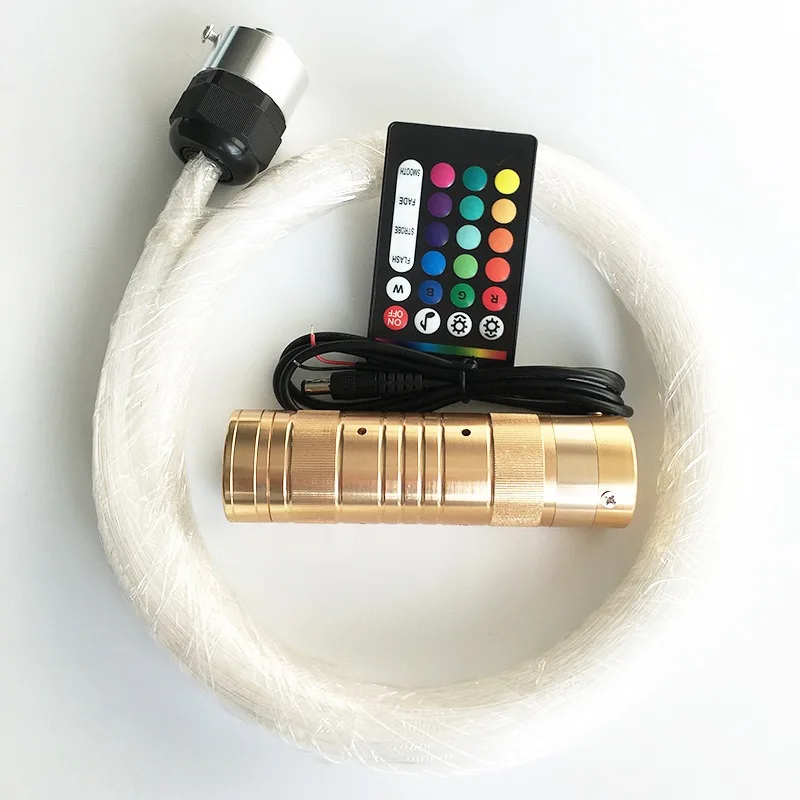 

12 В 10 Вт RGBW светодиодный волоконно-оптический осветитель света на крышу автомобиля Звезда Источник двигателя RF Звук Аудиоприложение Смартфон с дистанционным управлением