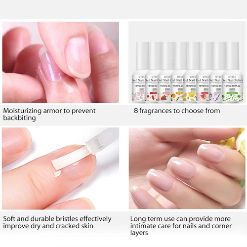Imagen 2 del producto 8 olores 15ml aceite para cutículas cuidado de uñas nutrición reparación de uñas cutícula de mano aceite revitalizador de manicura previene esmalte de uñas DIY