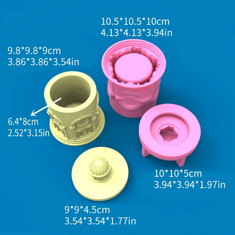 Tarros almacenamiento para construcción, moldes silicona DIY, molde para maceta flores fundición hormigón, adorno